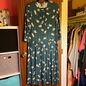 ModCloth Raccoon long-sleeved dress, size 2XL, in good used condition.